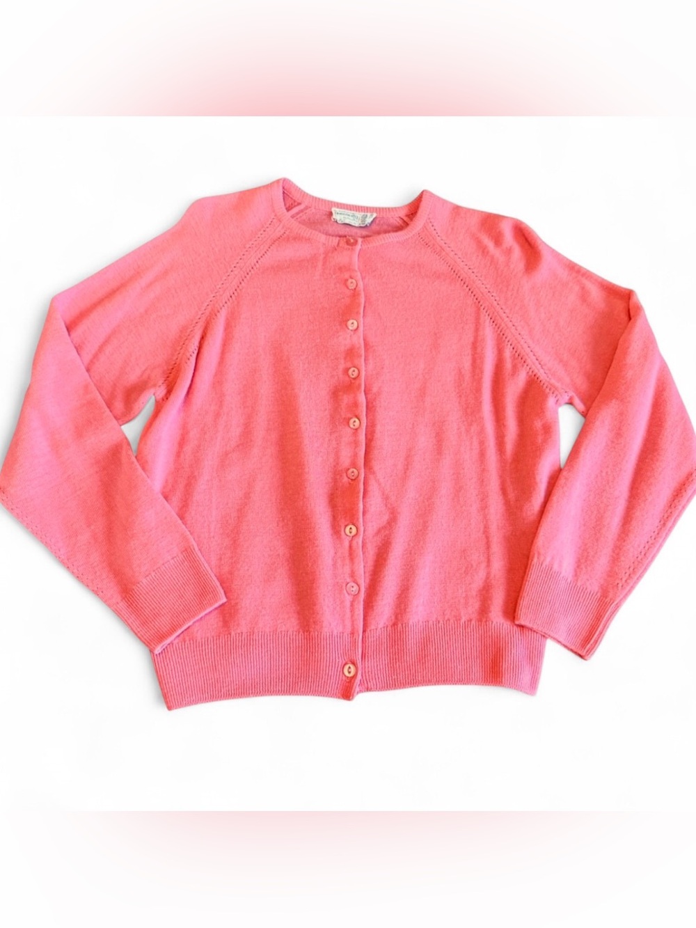 Vintage 1950s Queenesta by Rowley Pink Wool Cardigan Sweater